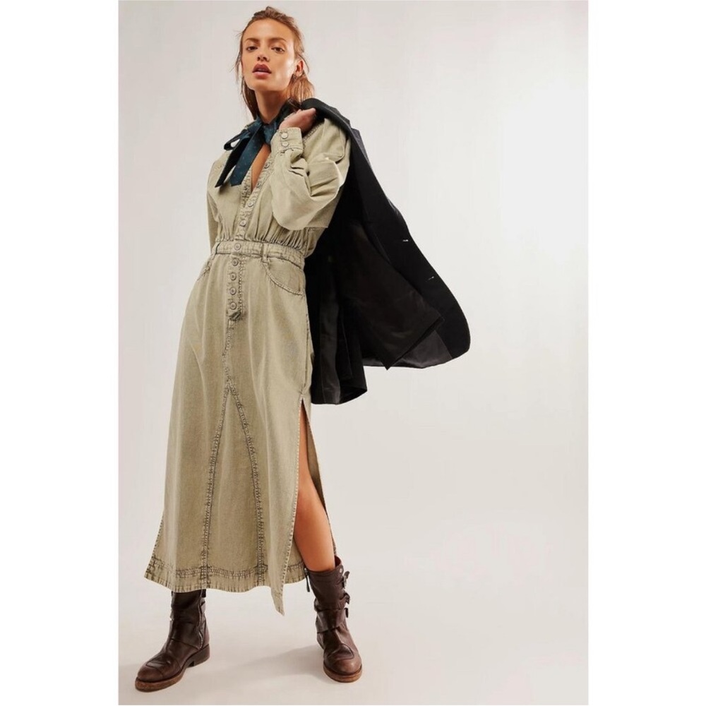 NWT Free People Mad Love Denim Midi